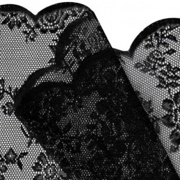 Zwarte Transparante Kantgordijnen Met Bloemenmotief Voor De Woonkamer