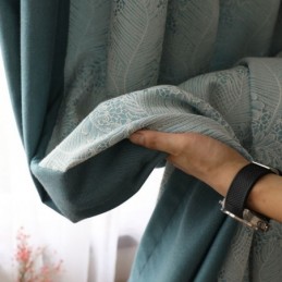 Verduisteringsgordijn Op Maat Gemaakt Europees Eenvoudig Zacht Katoen Blauw Jacquard Decoratief Slaapkamergordijn