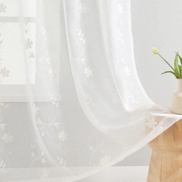 Witte Transparante Gordijnen, Geborduurde Ramen, Gordijnen Op Maat, Gordijnen Voor Woonkamer En Slaapkamer.