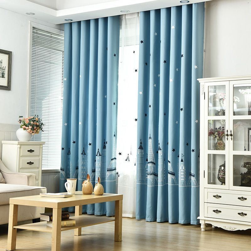 Gordijnen Met Geborduurd Kasteel In Scandinavische Stijl Voor Woonkamer/Slaapkamer