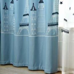 Gordijnen Met Geborduurd Kasteel In Scandinavische Stijl Voor Woonkamer/Slaapkamer
