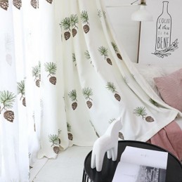 Modern Pastoraal Gordijn Op Maat Gemaakt Gordijn Dennenappel Geborduurd Frisse Gordijnen Woonkamer