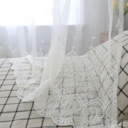 Eenvoudig Transparant Gordijn Op Maat Gemaakt Gordijn Wit All-Match Borduurwerk Woonkamer