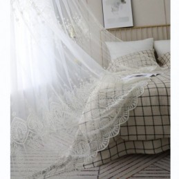 Eenvoudig Transparant Gordijn Op Maat Gemaakt Gordijn Wit All-Match Borduurwerk Woonkamer