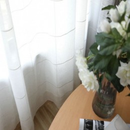 Minimalistisch Transparant Gordijn Op Maat Gemaakt Gordijn Groot Rooster Jacquard Voile Paneel Woonkamer Één