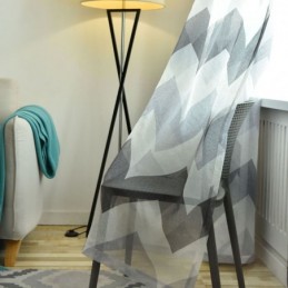 Nordic Simple Sheer Gordijn Op Maat Gemaakt Gordijn Golvend Patroon Bedrukt Woonkamer