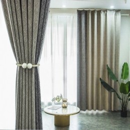 Nordic Patchwork Gordijnen Effen Kleur Verduisterend Voor Woonkamer