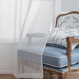 Witte Transparante Gordijnen Op Maat Gemaakt Met Reliëf Voile Gordijnen Voor Woonkamer En Slaapkamer