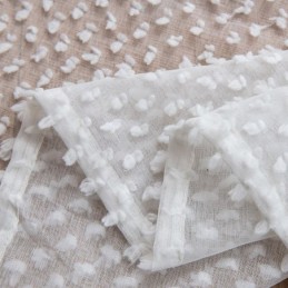 Witte Transparante Gordijnen Op Maat Gemaakt Met Reliëf Voile Gordijnen Voor Woonkamer En Slaapkamer