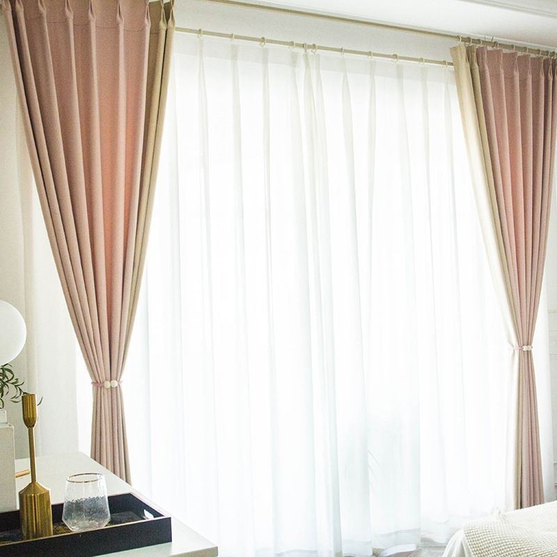 Nordic Patchwork Gordijnen Effen Kleur Verduisterend Voor Woonkamer