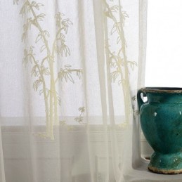 Klassieke Transparante Gordijnen Op Maat Gemaakt Gordijnen Met Bamboe Borduurwerk Tule Gordijnen Voor De Woonkamer