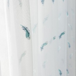 Gordijn Met Geborduurde Veren, Op Maat Gemaakt, Minimalistisch, Ademend, Woonkamer, Slaapkamer