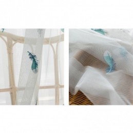 Gordijn Met Geborduurde Veren, Op Maat Gemaakt, Minimalistisch, Ademend, Woonkamer, Slaapkamer