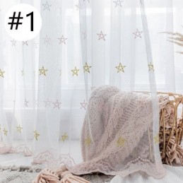 Luxe Borduurgordijn Op Maat Gemaakt Gordijn Met Pentagrampatroon, Transparant, Woonkamer, Slaapkamer