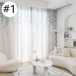 Wijnstokpatroon Voile Gordijnen Op Maat Gemaakt Gordijn Bedrukte Transparante Gordijnen Woonkamer Slaapkamer