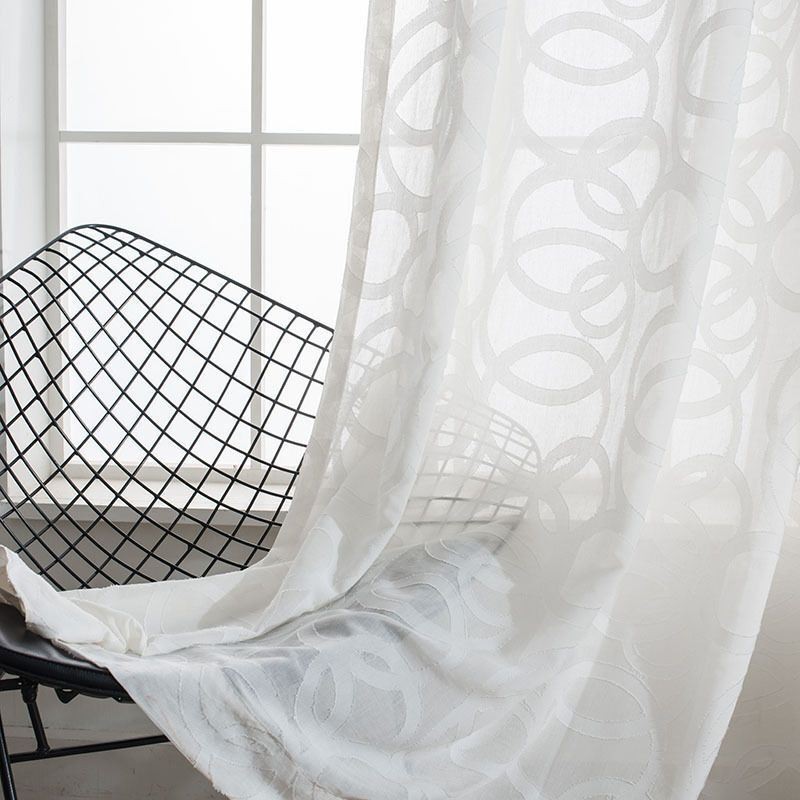 Witte Tule Gordijnen, Moderne Voile Gordijnen, Op Maat Gemaakt Gordijn Voor Woonkamer En Slaapkamer