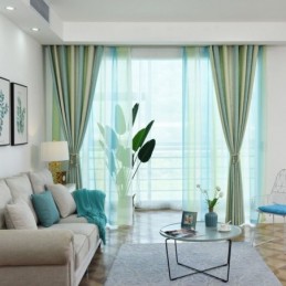 Eenvoudig Semi-Verduisterend Gordijn Op Maat Gemaakt Gordijn Met Kleurrijke Strepen, Bedrukt Voor De Woonkamer