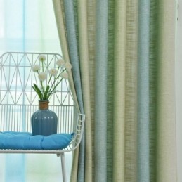 Eenvoudig Semi-Verduisterend Gordijn Op Maat Gemaakt Gordijn Met Kleurrijke Strepen, Bedrukt Voor De Woonkamer