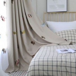 Hedendaagse Max Verduisteringsgordijnen Op Maat Gordijn Smiley Kat Borduurwerk Slaapkamer