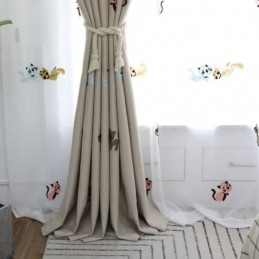 Hedendaagse Max Verduisteringsgordijnen Op Maat Gordijn Smiley Kat Borduurwerk Slaapkamer