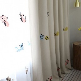 Hedendaagse Max Verduisteringsgordijnen Op Maat Gordijn Smiley Kat Borduurwerk Slaapkamer