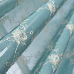 Geborduurde Voile Gordijnen Met Plantenpatroon, Raamdecoratie Voor Woonkamer, Slaapkamer, Op Maat Gemaakt Gordijn