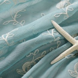 Geborduurde Voile Gordijnen Met Plantenpatroon, Raamdecoratie Voor Woonkamer, Slaapkamer, Op Maat Gemaakt Gordijn