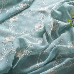 Geborduurde Voile Gordijnen Met Plantenpatroon, Raamdecoratie Voor Woonkamer, Slaapkamer, Op Maat Gemaakt Gordijn