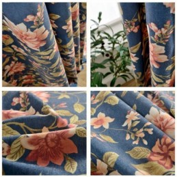 Woonkamergordijn Op Maat Gemaakt Gordijn Blauw Prachtige Print Slaapkamer Raamdecoratie