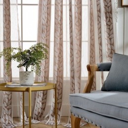 Blad Jacquard Tule Gordijnen Nordic Sheer Gordijnen Voor Woonkamer