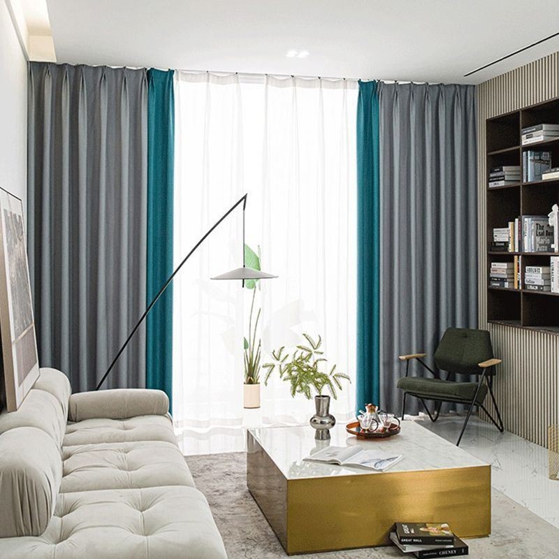 Nordic Patchwork Gordijnen Effen Kleur Verduisterend Voor Woonkamer