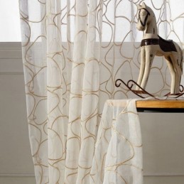 Modern Geborduurd Tule Gordijn Op Maat Gemaakt Gordijn Voile Doorschijnend Woonkamer