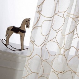 Modern Geborduurd Tule Gordijn Op Maat Gemaakt Gordijn Voile Doorschijnend Woonkamer