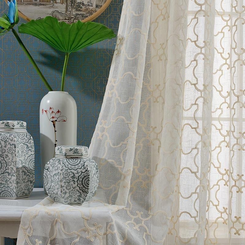 Nordic Borduurwerk Gordijn Op Maat Gemaakt Gordijn Katoen Doorschijnend Woonkamer Slaapkamer