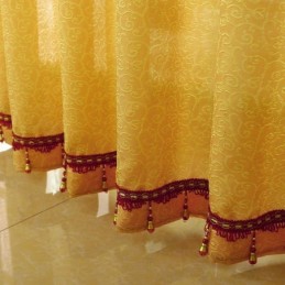 Amerikaanse Landelijke Transparante Gordijnen Op Maat Gemaakt Gordijn Bloementak Jacquard Raamdecoratie Slaapkamer