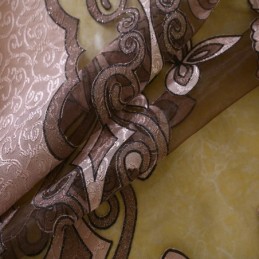 Europees Landelijk Transparant Gordijn Op Maat Gemaakt Gordijn Bloemen Jacquard Semi Verduisterend Woonkamer