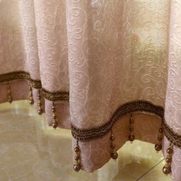 Europees Landelijk Transparant Gordijn Op Maat Gemaakt Gordijn Bloemen Jacquard Semi Verduisterend Woonkamer