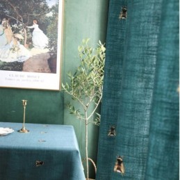 Decoratief Gordijn Van Katoenlinnen Op Maat Gemaakt Gordijn Pastorale Bij Semi-Verduisterende Slaapkamer Kinderkamer