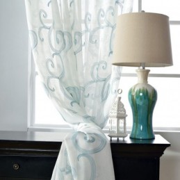 Ademend Gordijn Op Maat Gemaakt Gordijn Met Gelukzalige Wolken Borduurwerk Woonkamer