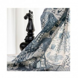 Gordijn Van Katoen En Linnen In Landelijke Stijl, Op Maat Gemaakt, Semi-Verduisterend, Bedrukt, Slaapkamer, Erker