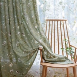 Verduisteringsgordijn Van Katoen En Linnen, Op Maat Gemaakt, Amerikaans Bedrukt, Ademend Raampaneel Voor De Slaapkamer