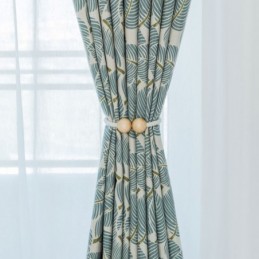 Modern Max Verduisteringsgordijn Op Maat Gemaakt Gordijn Groen Blad Bedrukt Slaapkamer