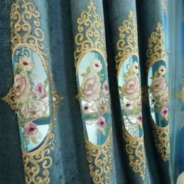 Chenillegordijn Op Maat Gemaakt Gordijn Europese Stijl Bloemenborduurwerk