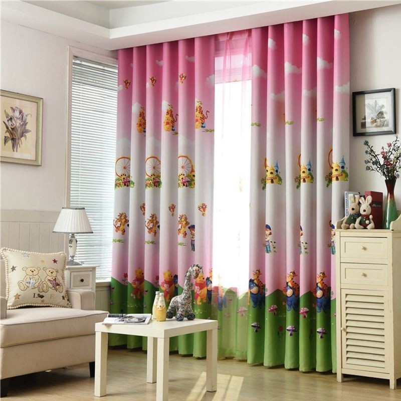Cartoon Verduisteringsgordijn Op Maat Gemaakt Gordijn Winnie De Poeh Print Gordijnen Voor Kinderkamer