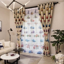 Verduisteringsgordijnen Voor Kinderen, Mooie Cartoon Autoprint Decoratie Raamgordijnen