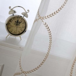 Modern Ademend Transparant Gordijn Op Maat Gemaakt Gordijn 8-Vormig Borduurwerk Woonkamer