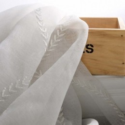 Modern Ademend Transparant Gordijn Op Maat Gemaakt Gordijn 8-Vormig Borduurwerk Woonkamer