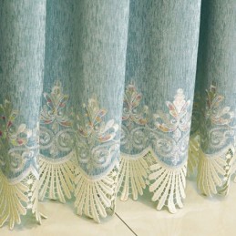 Chenillegordijn Op Maat Gemaakt Gordijn In Europese Stijl Met Borduurwerk En Bloemen Voor Raamdecoratie