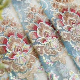 Chenillegordijn Op Maat Gemaakt Gordijn In Europese Stijl Met Borduurwerk En Bloemen Voor Raamdecoratie