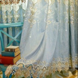 Chenillegordijn Op Maat Gemaakt Gordijn In Europese Stijl Met Borduurwerk En Bloemen Voor Raamdecoratie